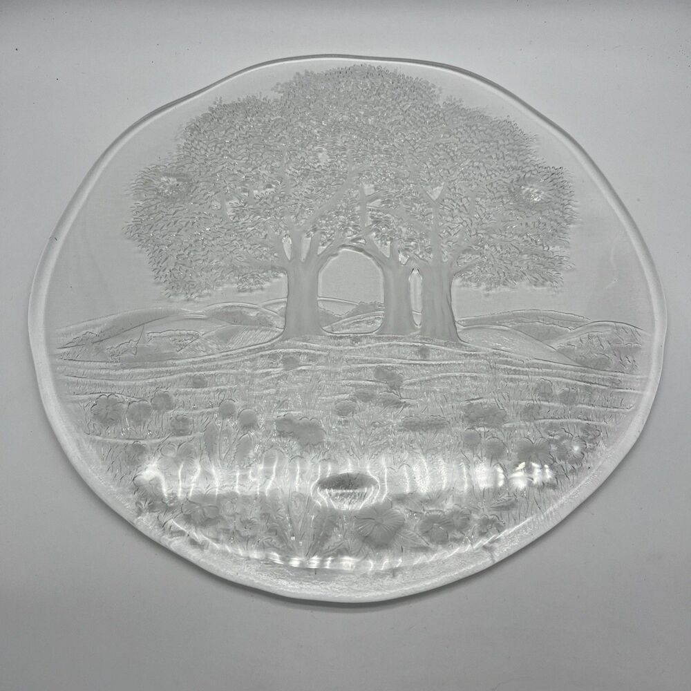 Footed Vintage Studio Nova Germany Crystal Sun Valley Round Canape Tray